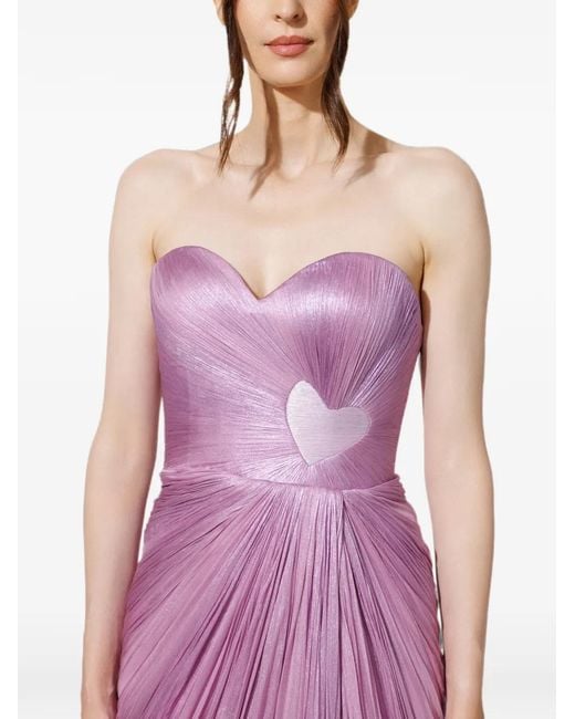 IRIS SERBAN Purple Heart Draped Dress