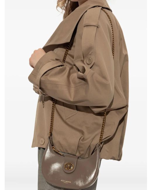 Kurt Geiger Brown Small Chelsea Chain-Strap Tote Bag