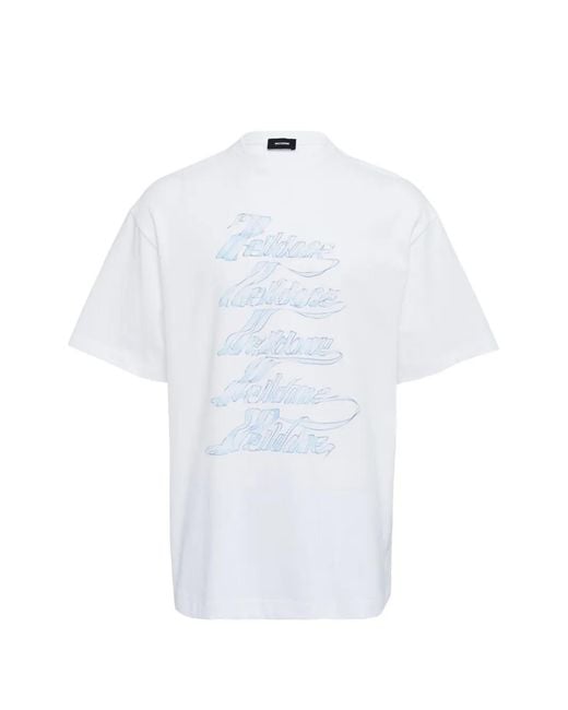 we11done White Logo-Detail Ribbon T-Shirt