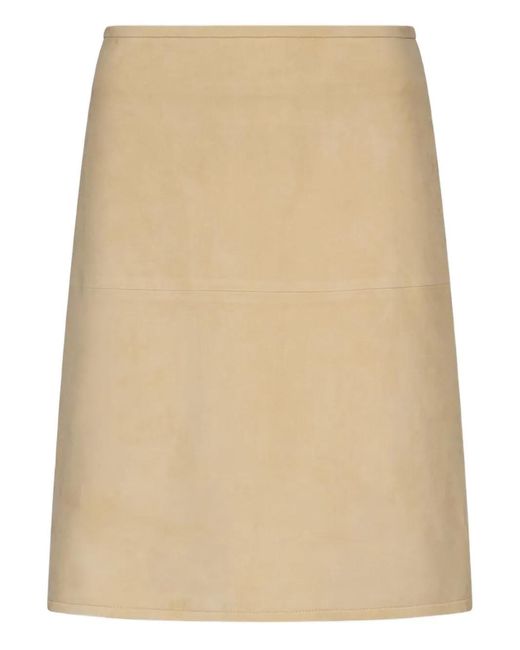Loulou de Saison Natural Engel Suede Pencil Mini Skirt