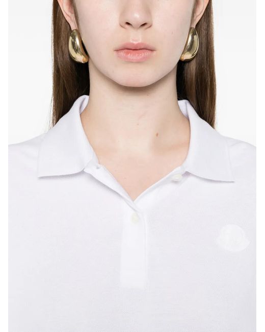 Polo Con Dobladillo Con Cordones Moncler de color White