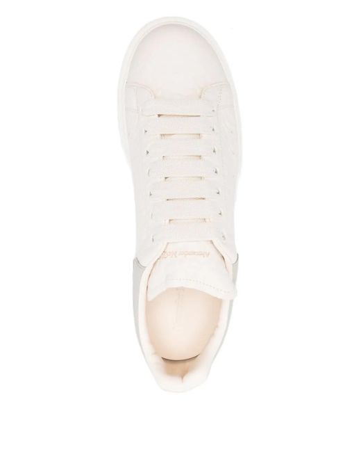 McQueen White Lace-Up Logo-Detail Sneakers for men