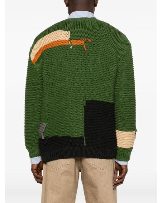 YMC Green Patch-Detail Sweater for men