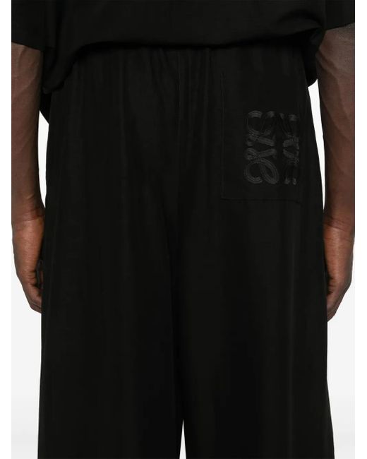 Loewe Black Anagram-Patch Trousers for men