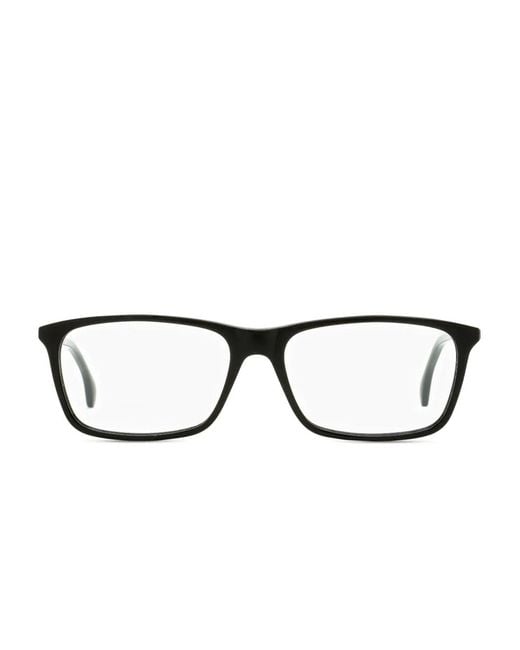 Gucci Black Rectangular Logo Glasses for men