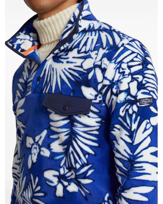 Polo Ralph Lauren Palm Frond Sweatshirt mit Fleece-Textur in Blue für Herren