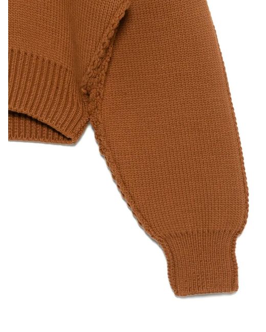 Juun.J Brown V-Neck Jumper