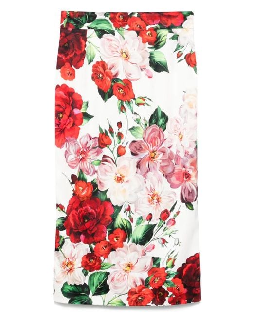 Dolce & Gabbana フローラル スカート Red