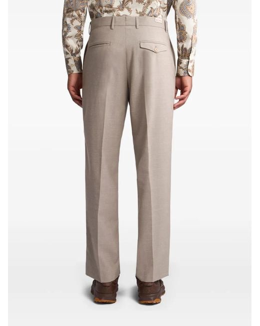 Etro Natural Pressed-Crease Trousers for men