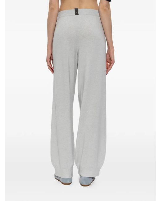 Fabiana Filippi Gray Ribbed-Waistband Trousers