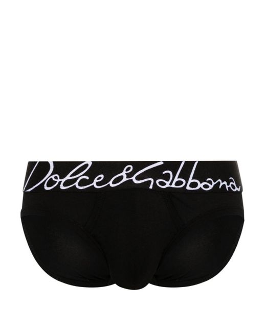 Slip brando cotone stretch di Dolce & Gabbana in Black da Uomo