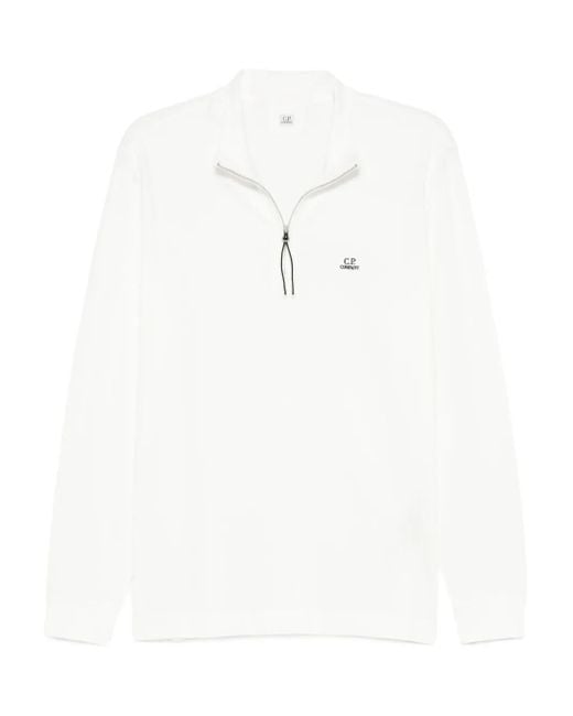 メンズ C P Company ハーフジップ スウェットシャツ White