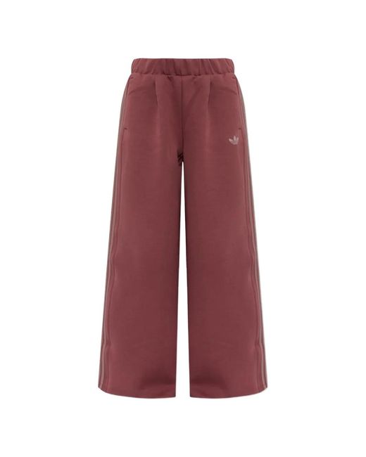 Adidas Purple Sst 2.0 Logo-Print Wide-Leg Track Pants