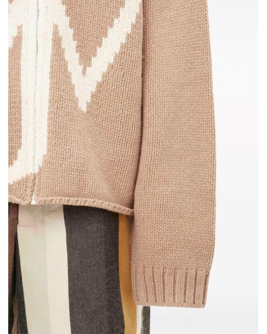 J.W. Anderson Natural Anchor-Print Zip-Up Hoodie