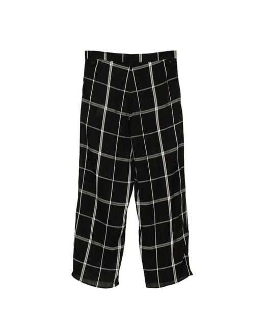 Limi Feu Black Check-Pattern Trousers