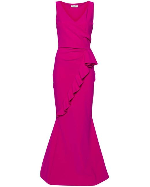 La Petite Robe Di Chiara Boni Keke Avondjurk Met Gesmockt Detail in het Pink