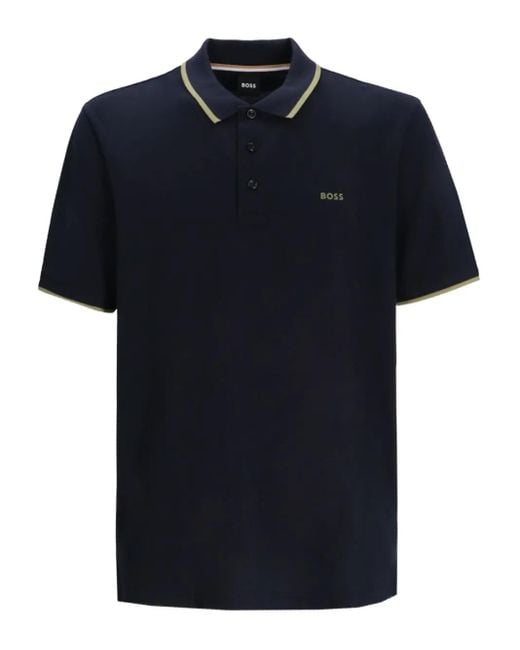メンズ Boss Paddy コントラストカラー ポロシャツ Blue