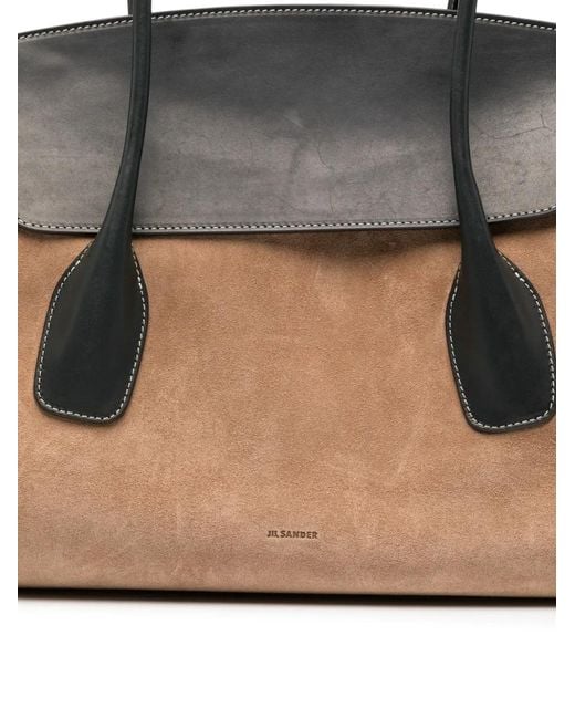 Jil Sander Black Leather Tote Bag