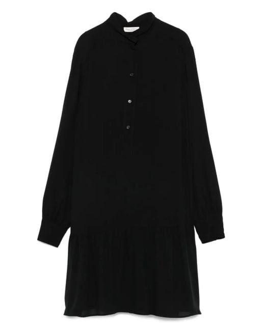 Marc O' Polo Black Button-Front Midi Dress