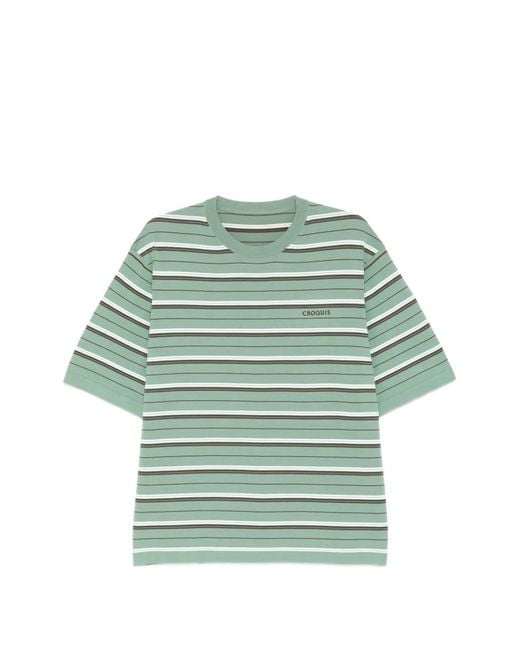 CROQUIS Green Logo-Embroidered T-Shirt for men