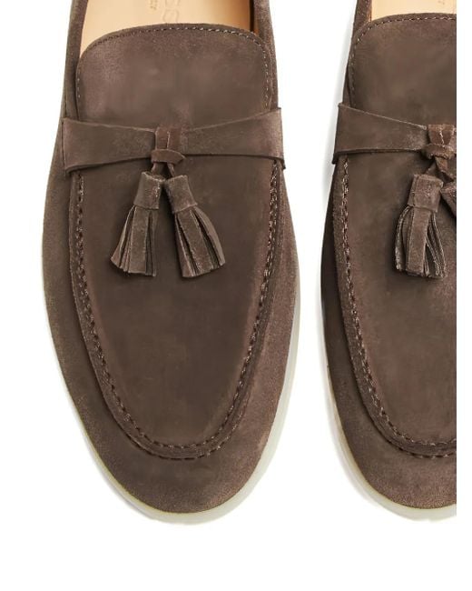 Scarosso Brown Leandra Tassel-Suede Loafers