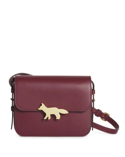 Maison Kitsuné Purple Edie Fox-Plaque Shoulder Bag