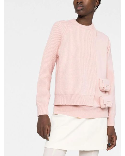 Pull À Design Superposé Fendi en coloris Pink