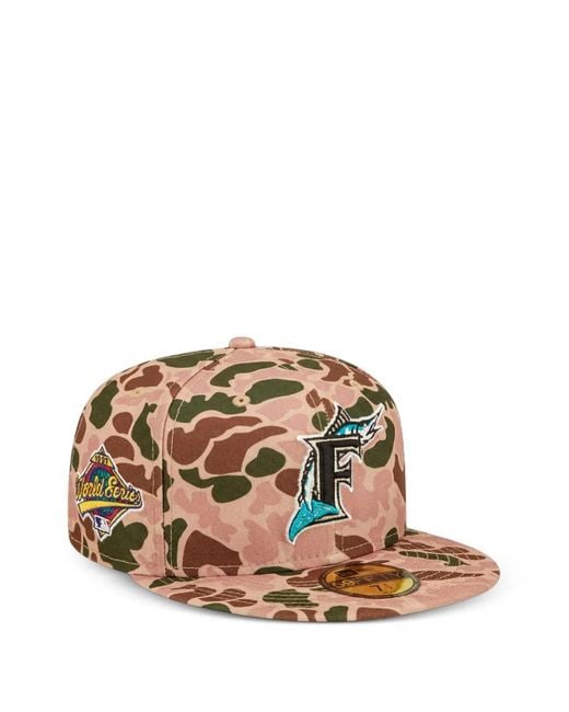 KTZ White 59Fifty Miami Marlins 1997 World Series Fitted Cap Hat for men
