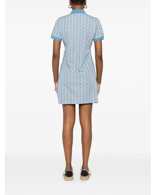 Lacoste Blue Polo-Collar Mini Dress
