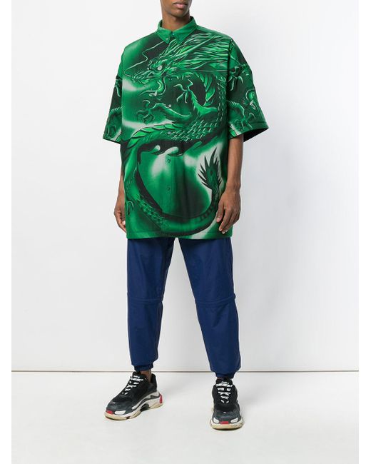 Chemise Dragon Balenciaga pour homme coloris Vert
