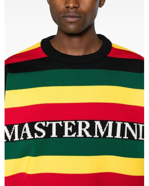 Mastermind Japan Black Rasta Striped Jumper for men