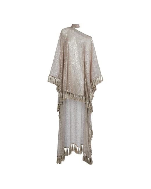 Taller Marmo Natural Trebbia Disco Fringed Kaftan Dress