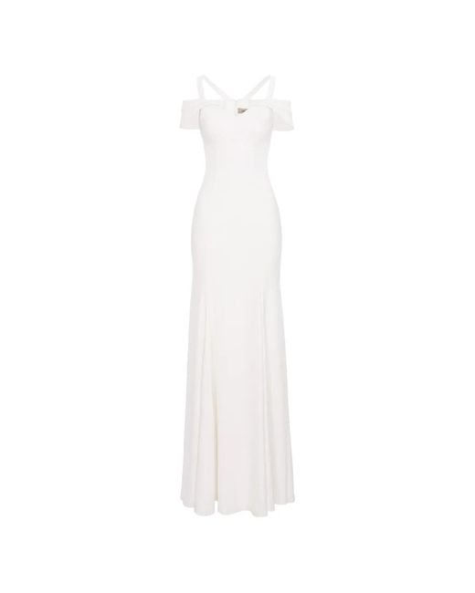 Murmur White Robe Candy Longue À Épaule Dénudées