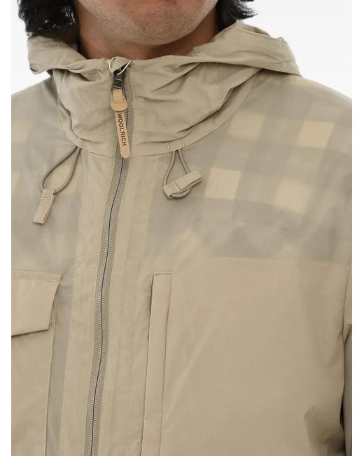 Woolrich Natural Veste À Capuche Et Lien De Resserrage for men