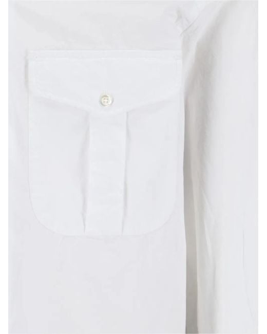 Aspesi White Button-Down Chest-Pockets Shirt for men