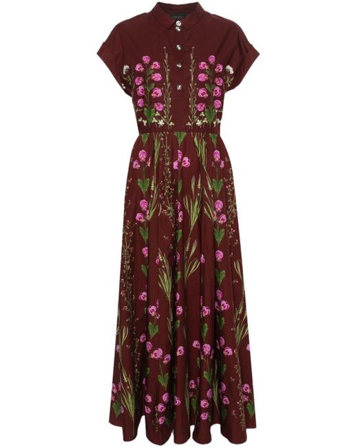 Giambattista Valli Purple Ausgestelltes Kleid mit Blumen-Print