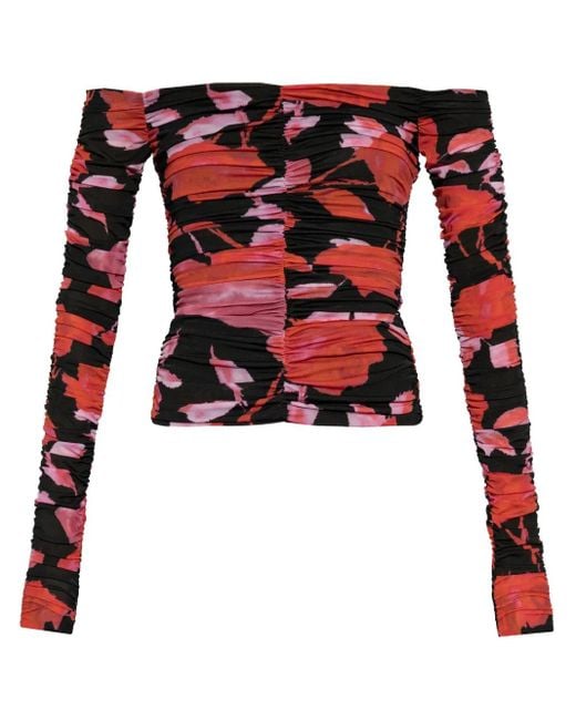 Blumarine Red Draped Top
