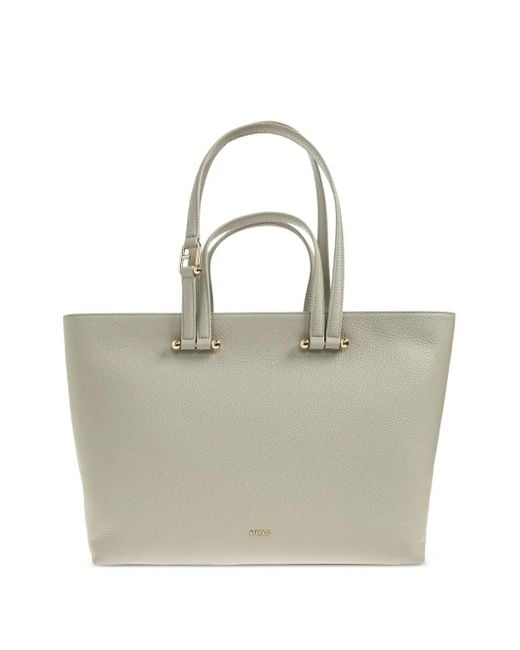Furla White Duetto Leather Tote Bag