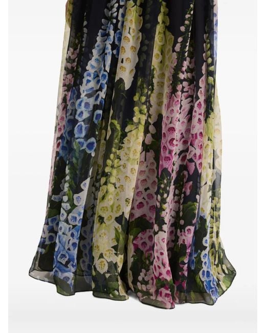 Oscar de la Renta Black Gradient-Effect Chiffon Gown