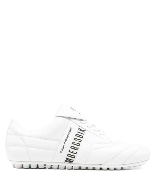 Bikkembergs White Soccer Logo-Detail Sneakers for men