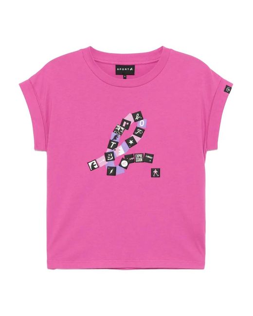 SPORT b. by agnès b. Pink Logo-Print T-Shirt