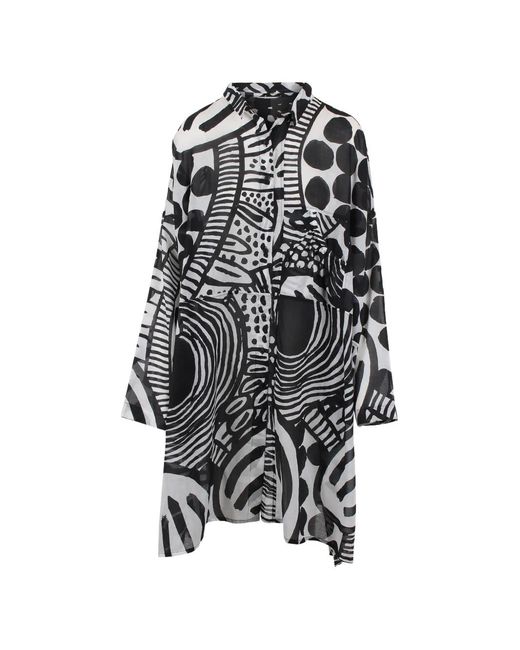 Ralph Lauren White Abstract-Print Shirt Dress