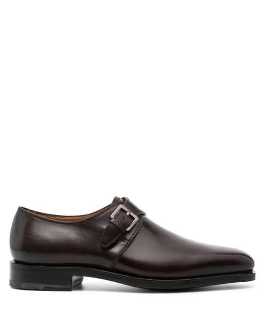 Ferragamo Brown Farley Square-toe Leather Loafers for men