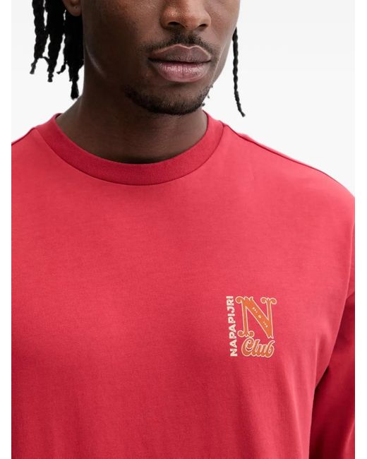 Napapijri Red Graphic T-Shirt for men
