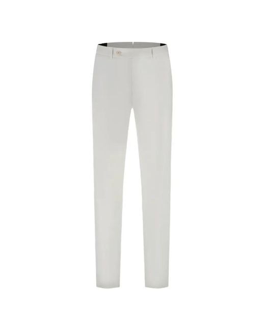 Incotex White Button Tailored Trousers for men