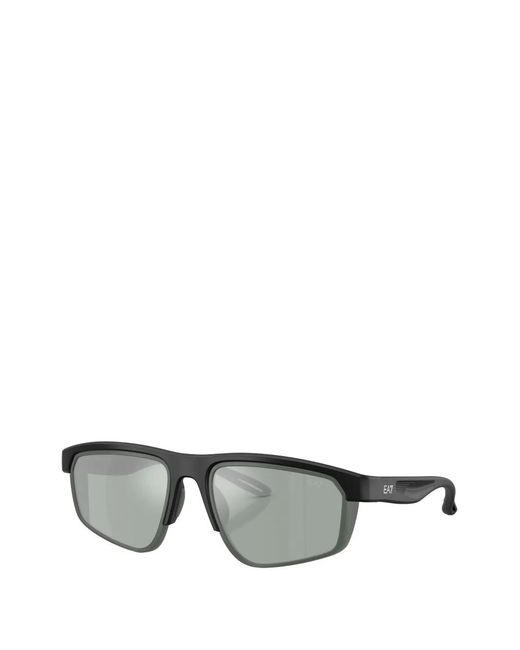 EA7 Gray Vyron Rectangle-Frame Sunglasses