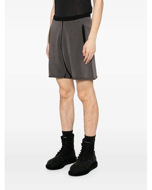 Label Under Construction Gray Cotton Shorts for men