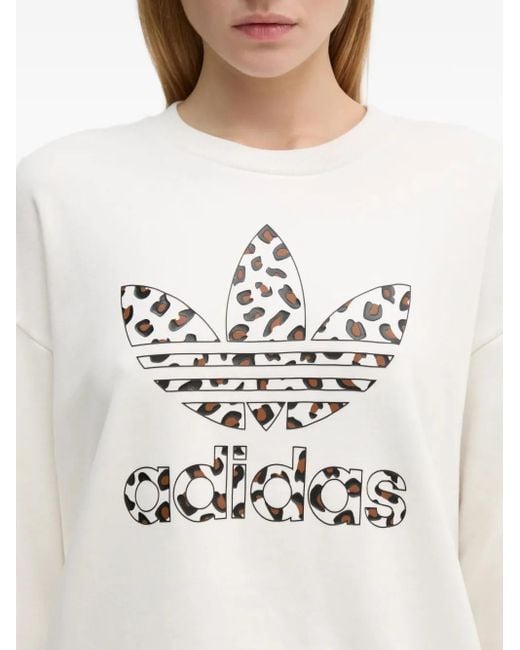 Adidas Sweater Met Luipaardprint in het White