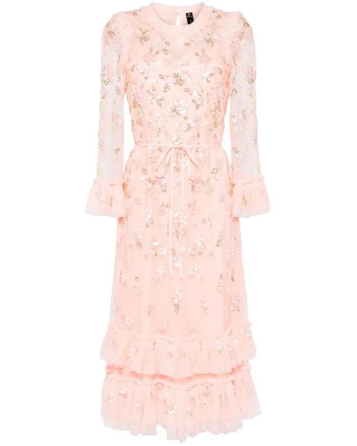 Needle & Thread Pink Tüllkleid Mit Pailletten