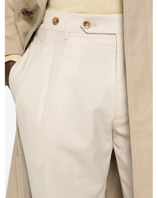 Berwich Natural Cuffed Tailored Trousers for men
